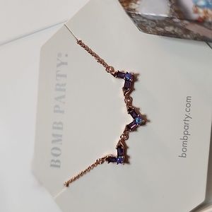 Bomb Party Necklace lab grown iris velvet opal rose gold plated